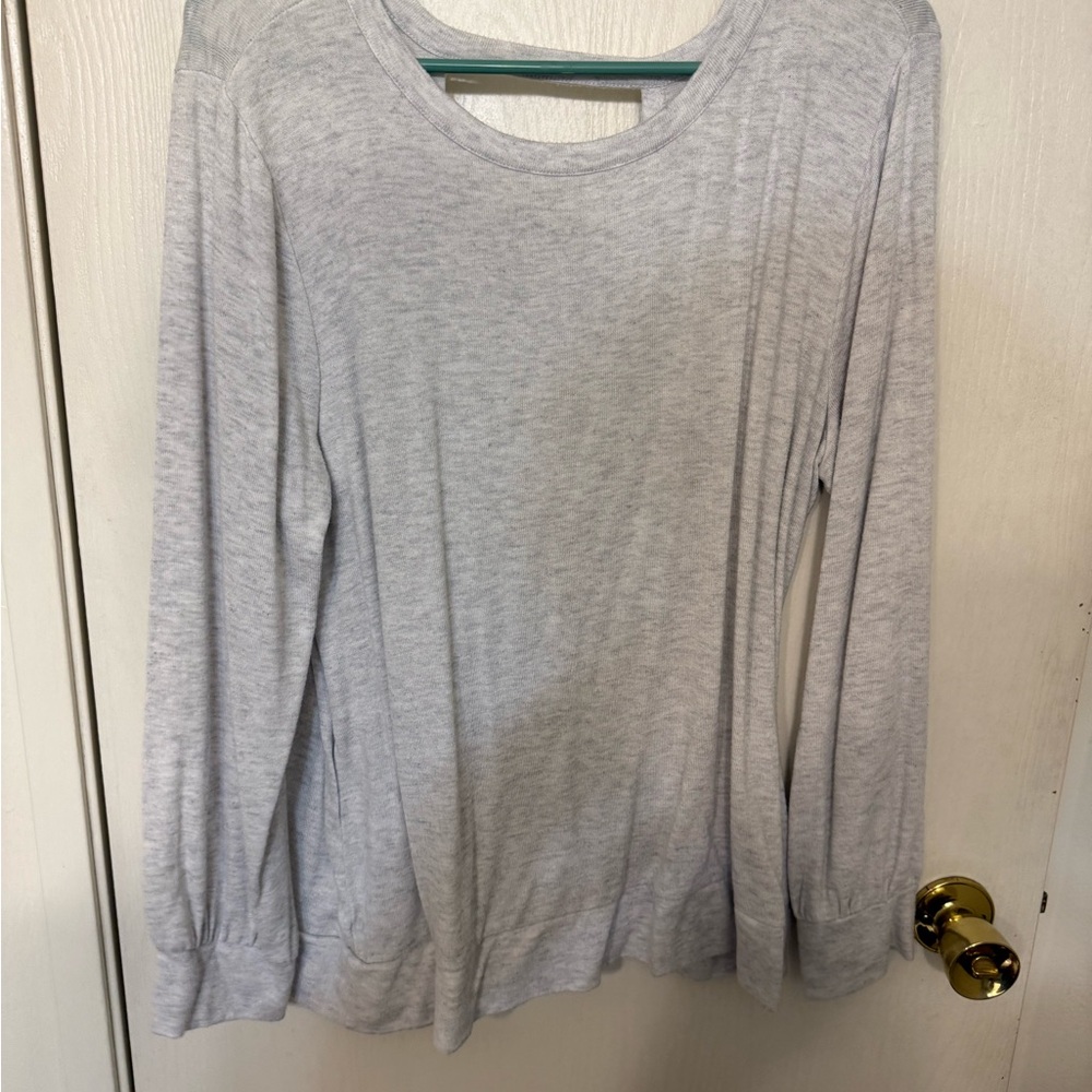 LOFT Light Gray Long Sleeve Top